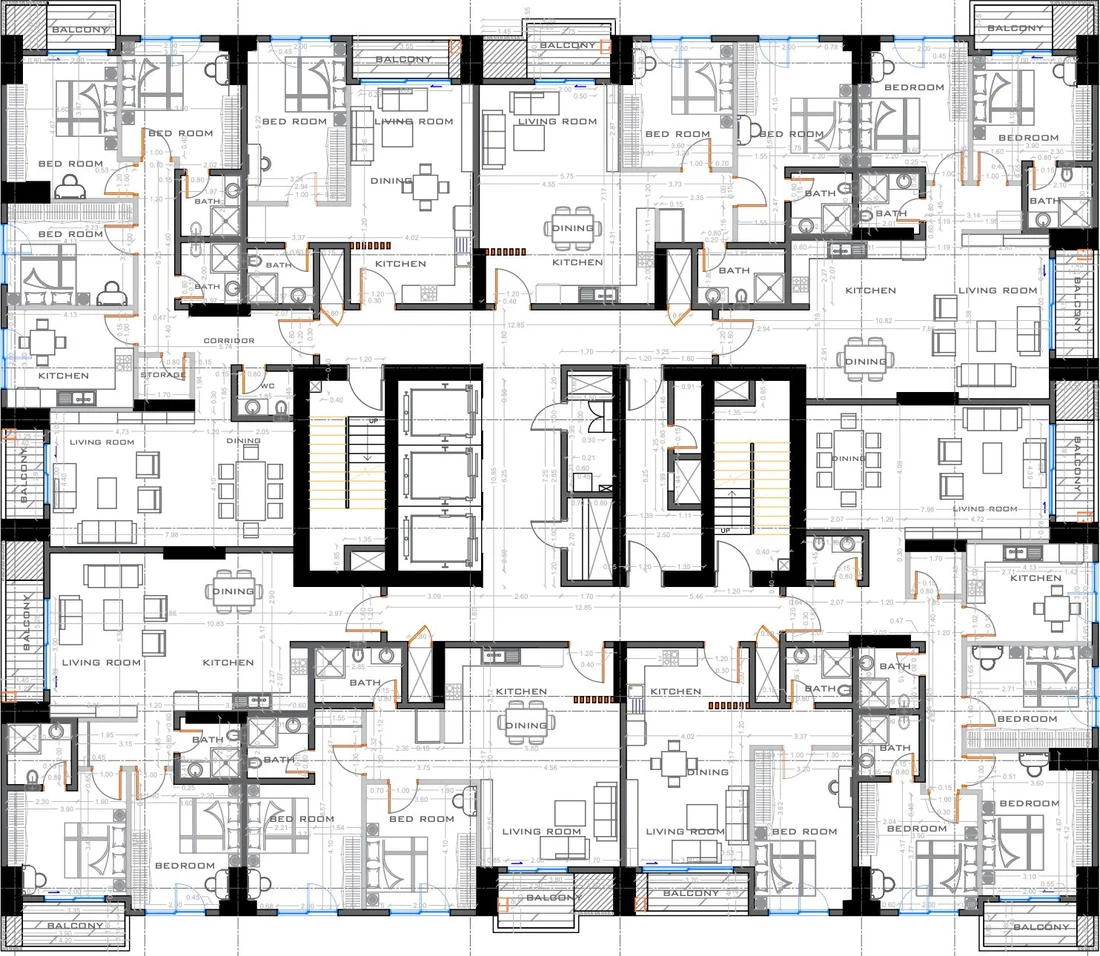 Explore the floor, apartment by apartment.